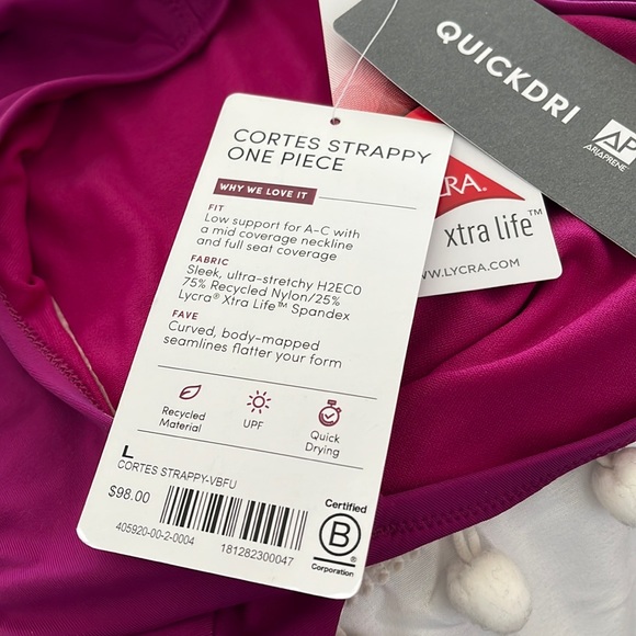 Athleta Cortes Strappy Swimsuit Plum Purple One piece - Picture 3 of 8